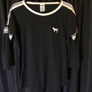 Black speckled PINK three quarter sleeve